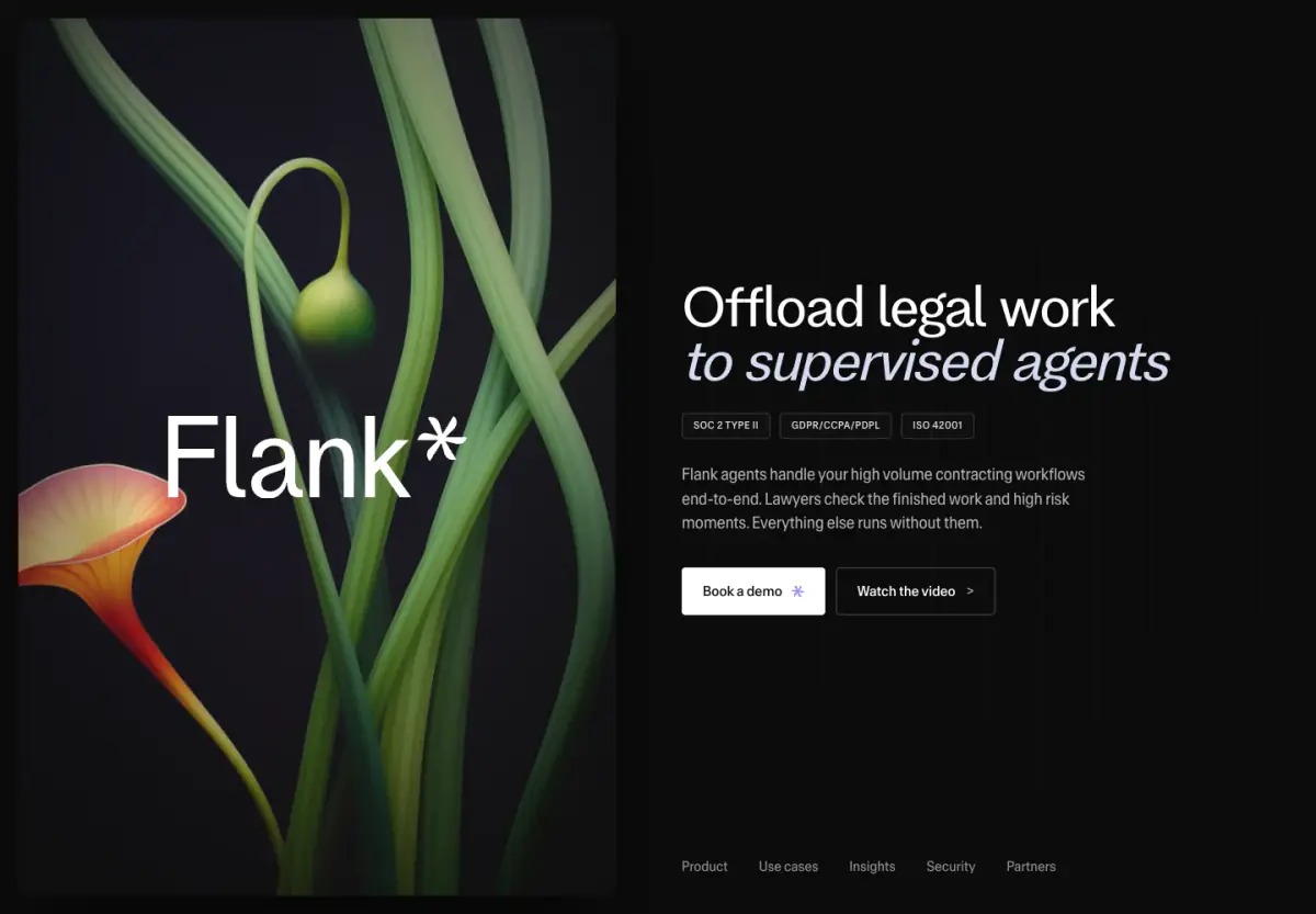 See our agents in action hero section from Flank