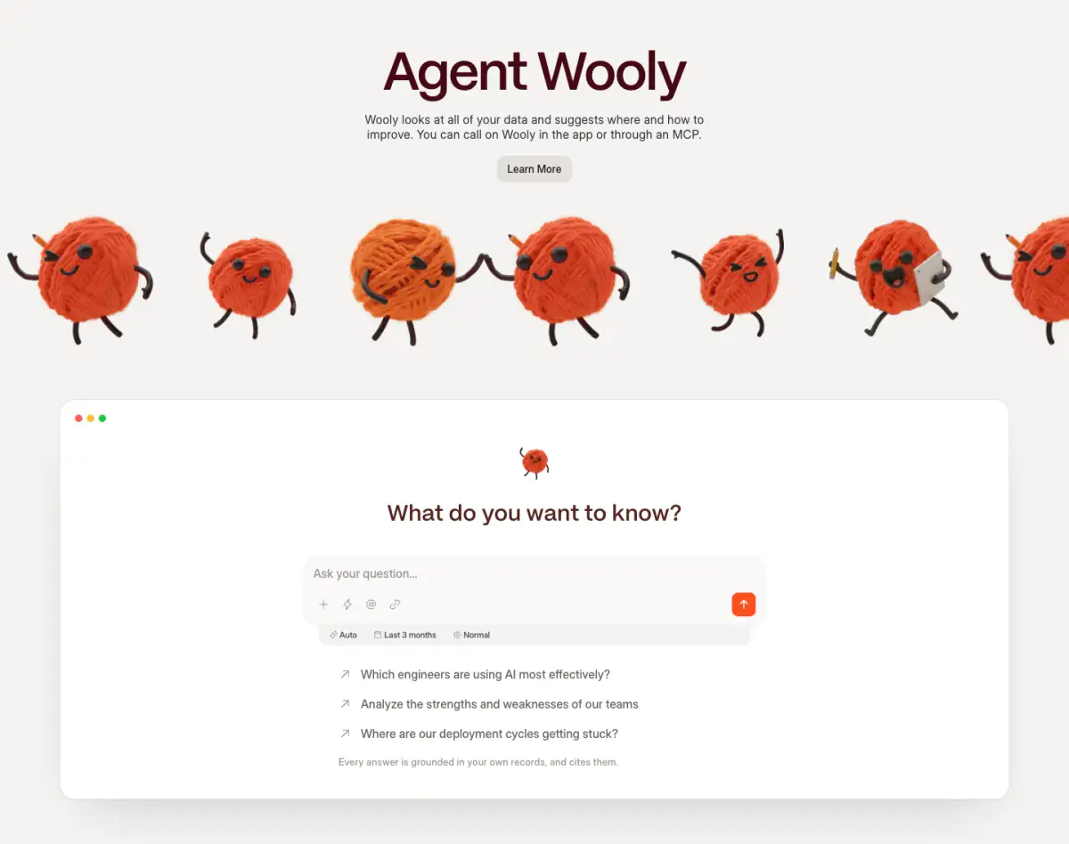 Agent Wooly features section from Weaveos