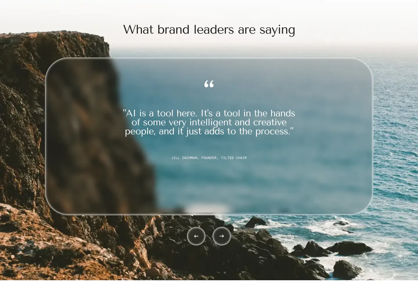 Brand Leader Testimonial Testimonials section from Osmo