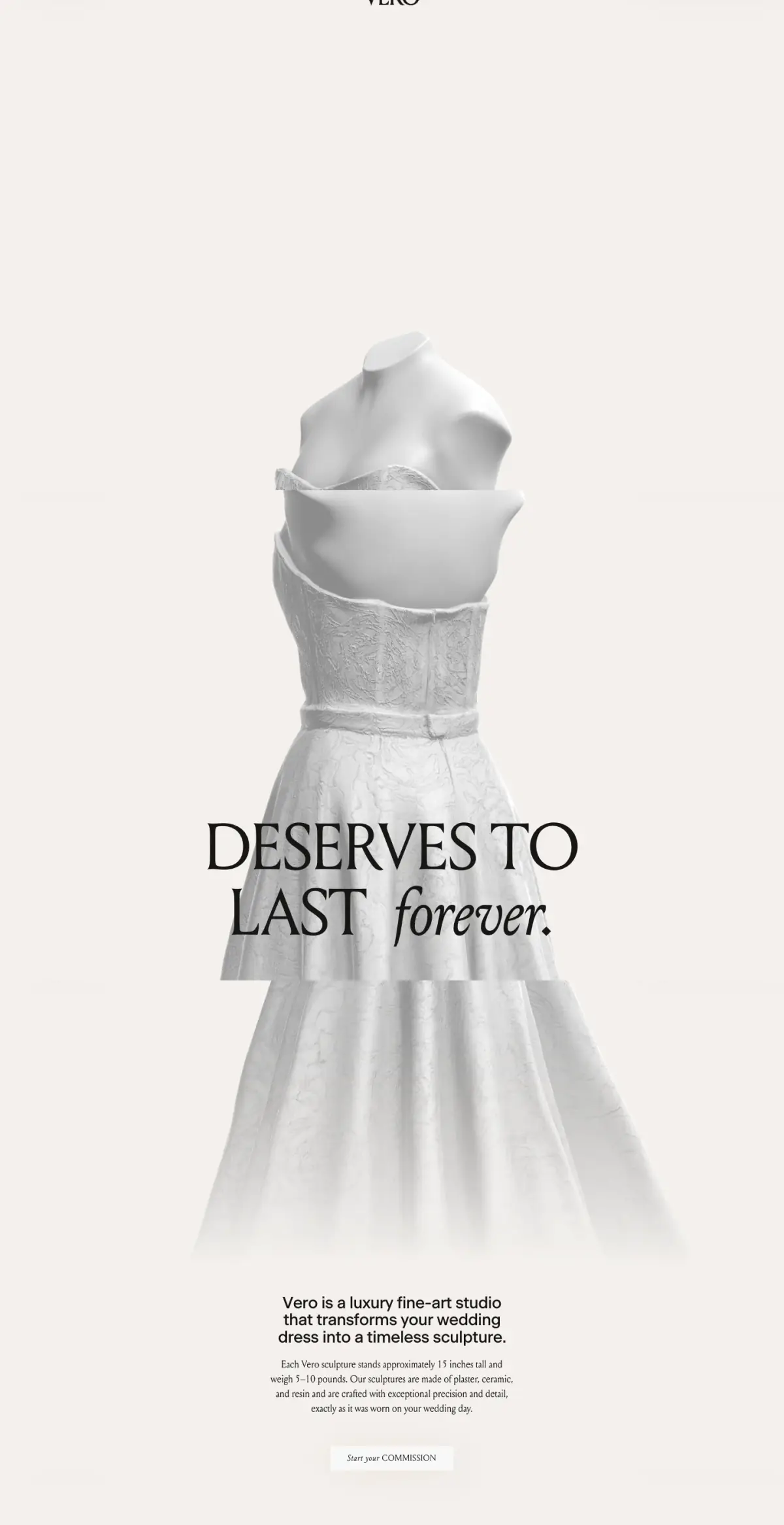 Vero is a luxury fine-art studio that transforms your wedding dress into… features section from Vero