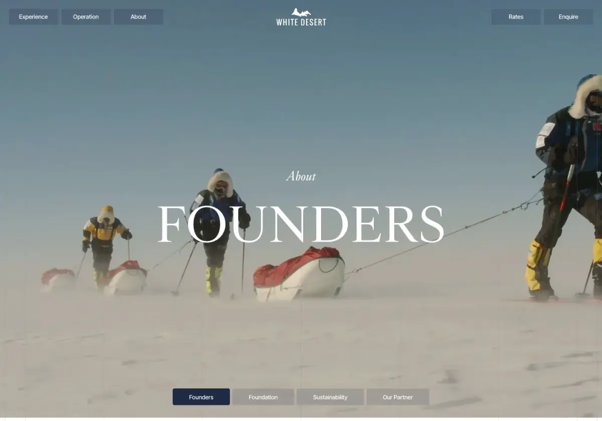Founders Expedition Hero hero section from White Desert