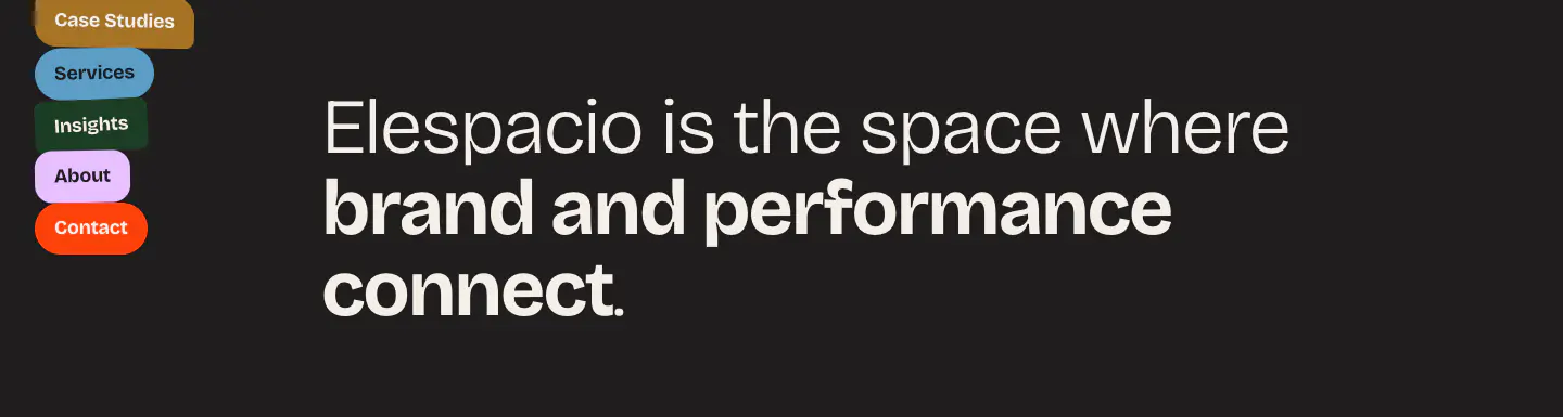 Elespacio is the space where brand and performance connect. features section from Elespacio