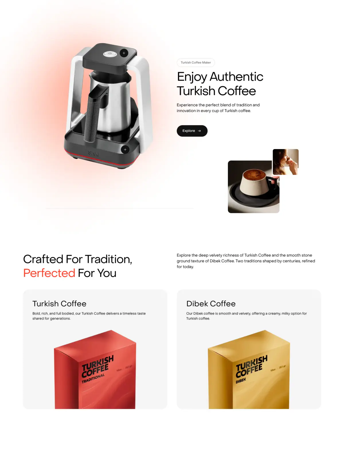 Enjoy Authentic Turkish Coffee features section from Sakiproducts