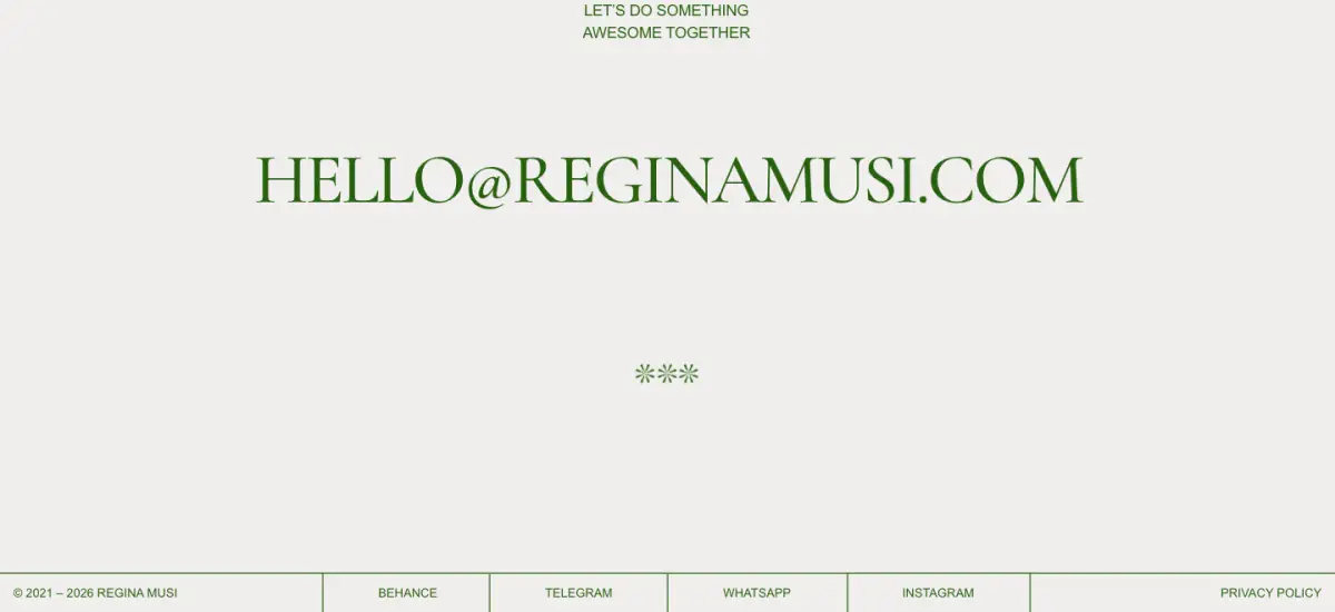 Regina Musi Footer footer section from Regina Musi