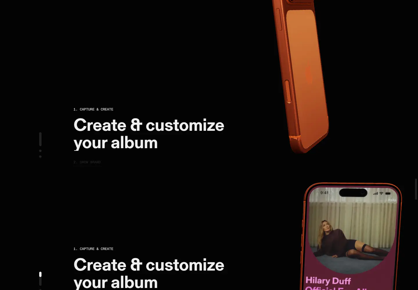 Create & customize your album Features section from SWSH