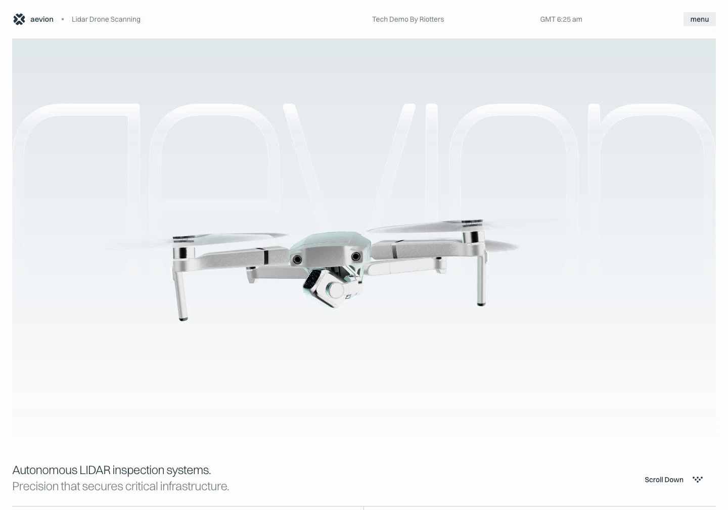 Autonomous LiDAR Drone Hero hero section from Lidar Drone Scanning