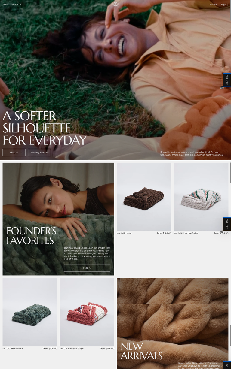 CO'CŌŌN website design reference