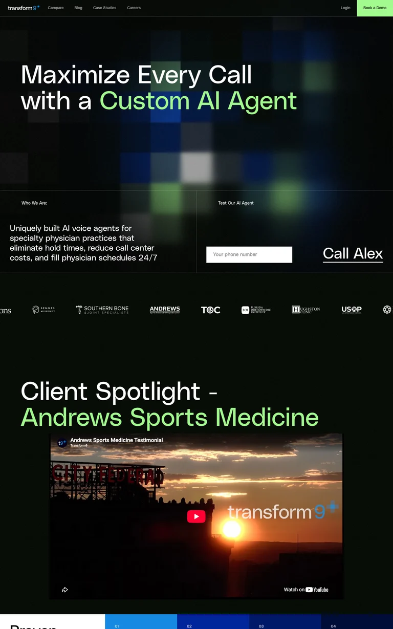 Transform9 website design reference