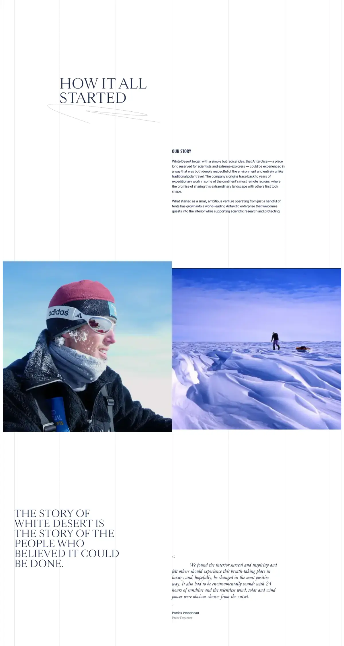 HOW IT ALL STARTED features section from White Desert