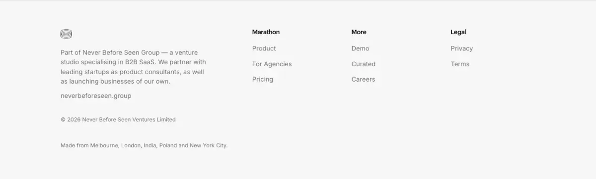 Marathon Footer footer section from Marathon