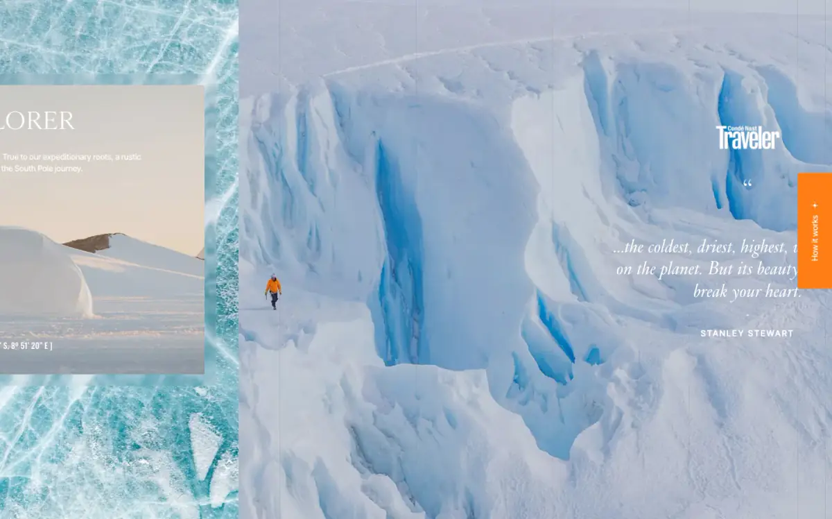 Antarctic Editorial Pull Quote editorial section from White Desert