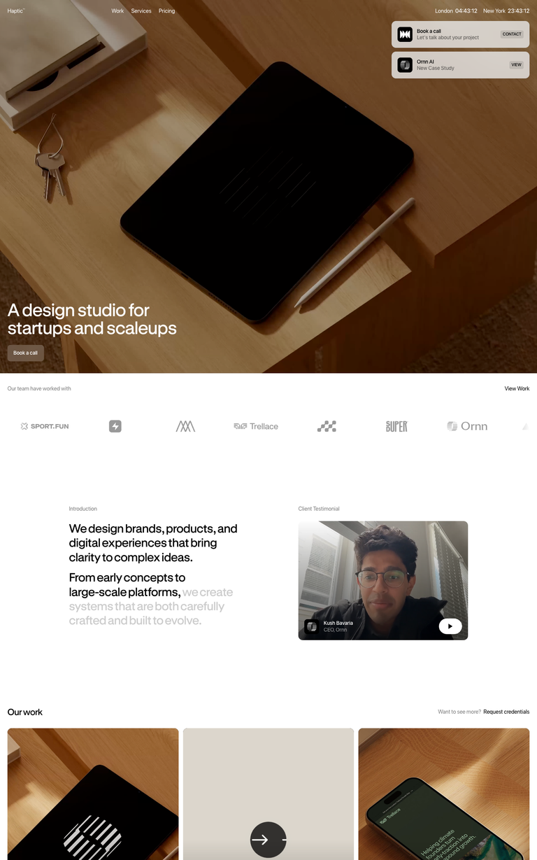 Haptic website design reference