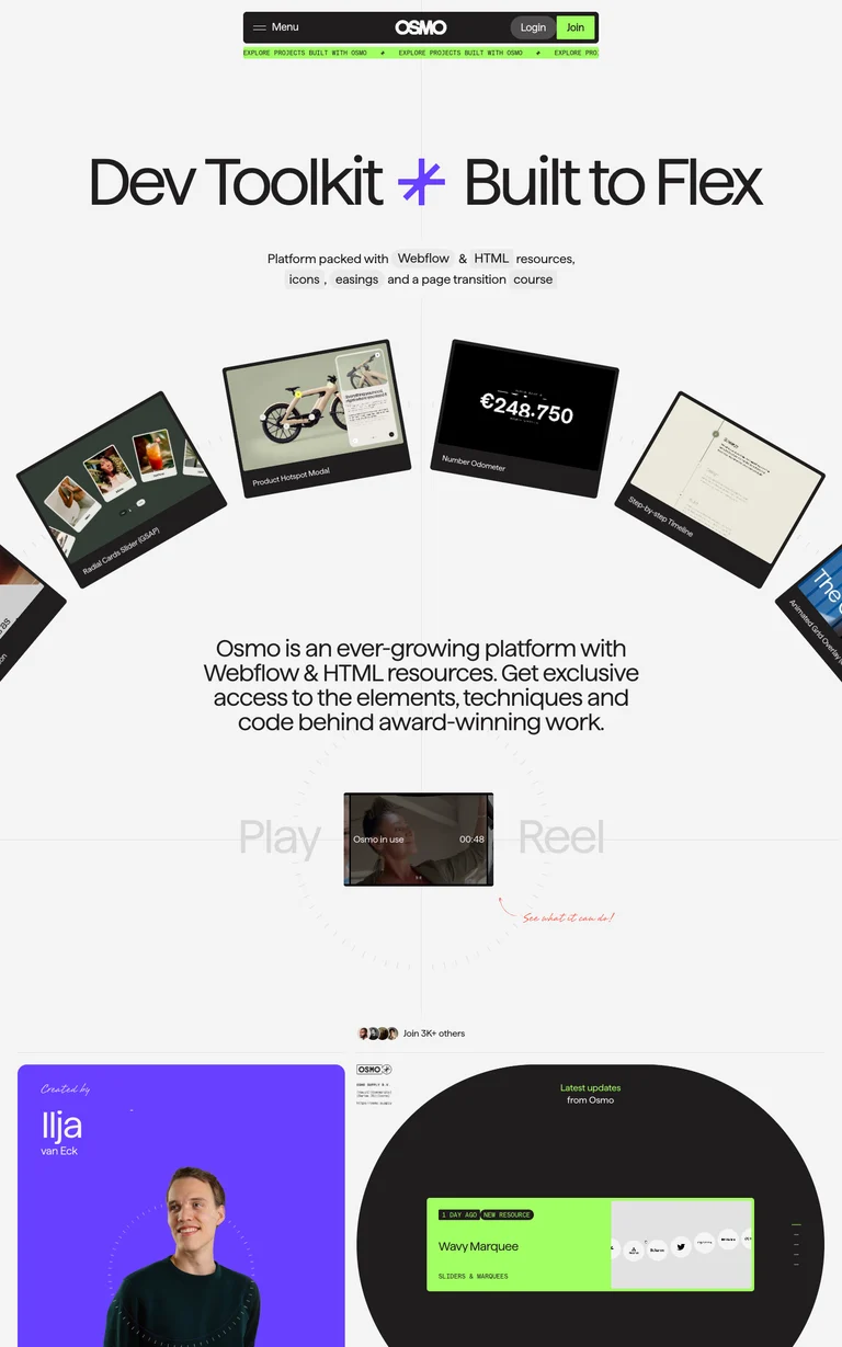 Osmo website design reference