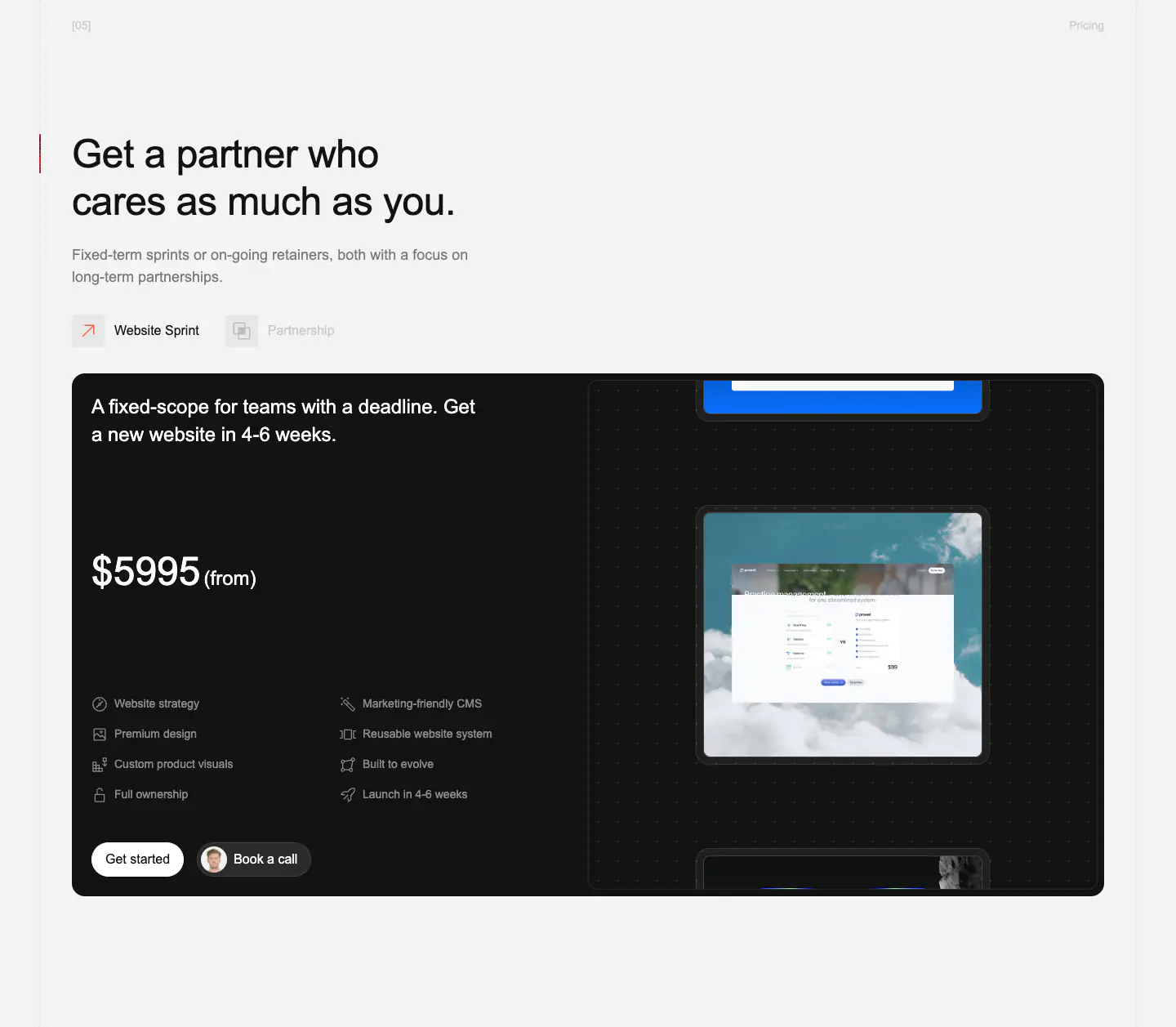 Get a partner who cares as much as you. features section from Twohands