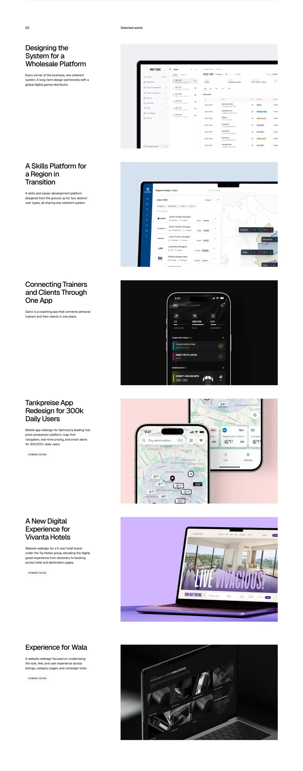 Designing the System for a Wholesale Platform features section from Michal Rome