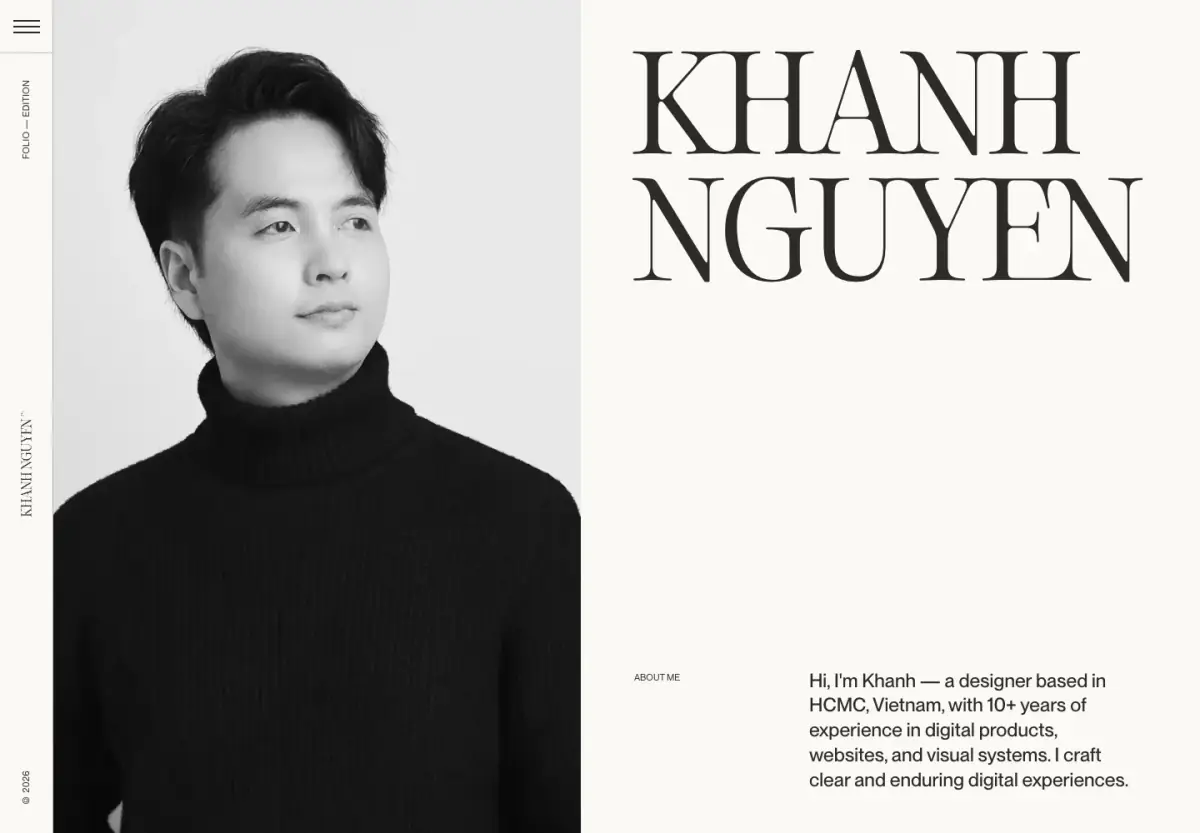 KHANH NGUYEN Hero section from Khanh Nguyen
