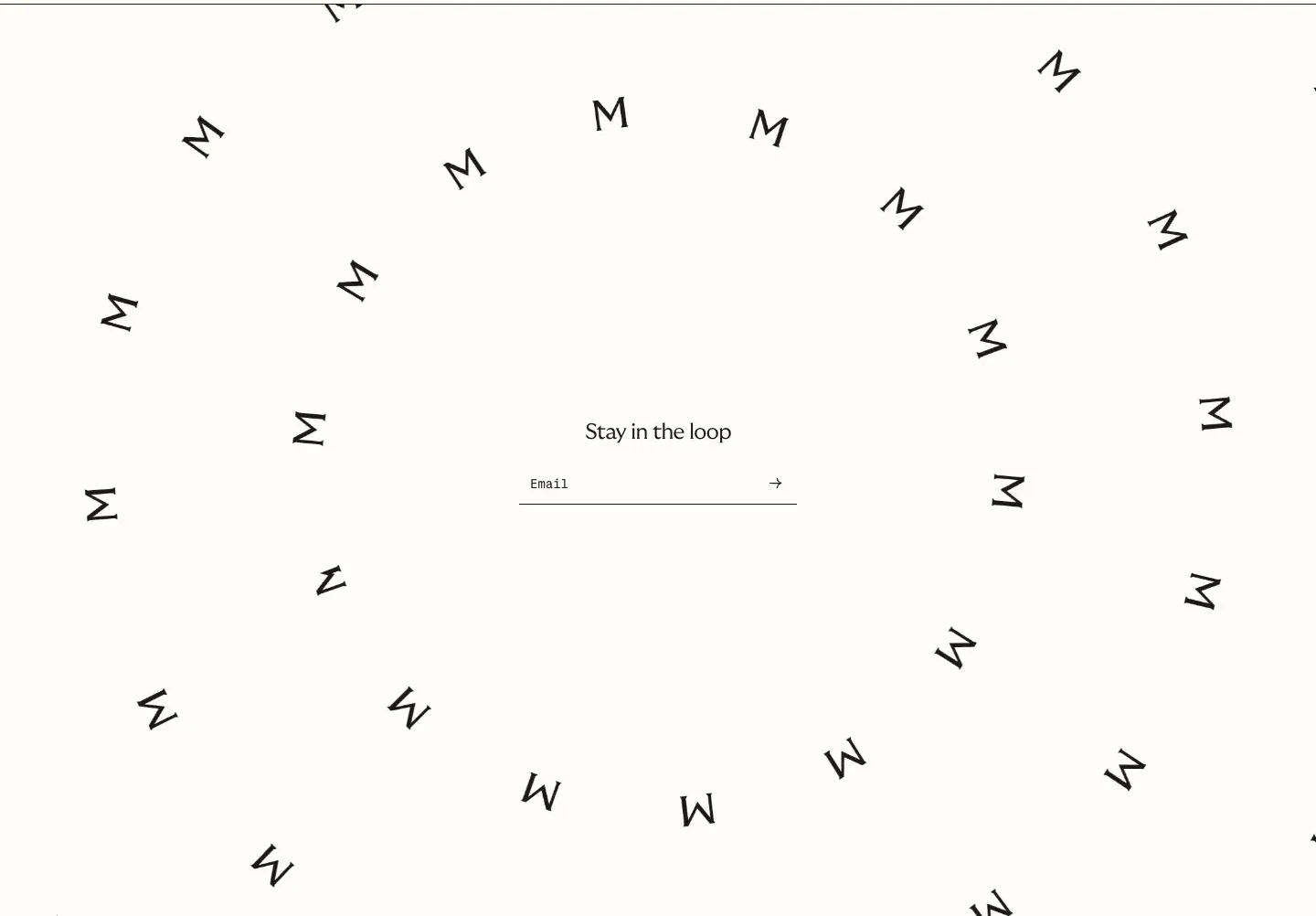 Stay in the Loop Email Signup forms section from Menkind