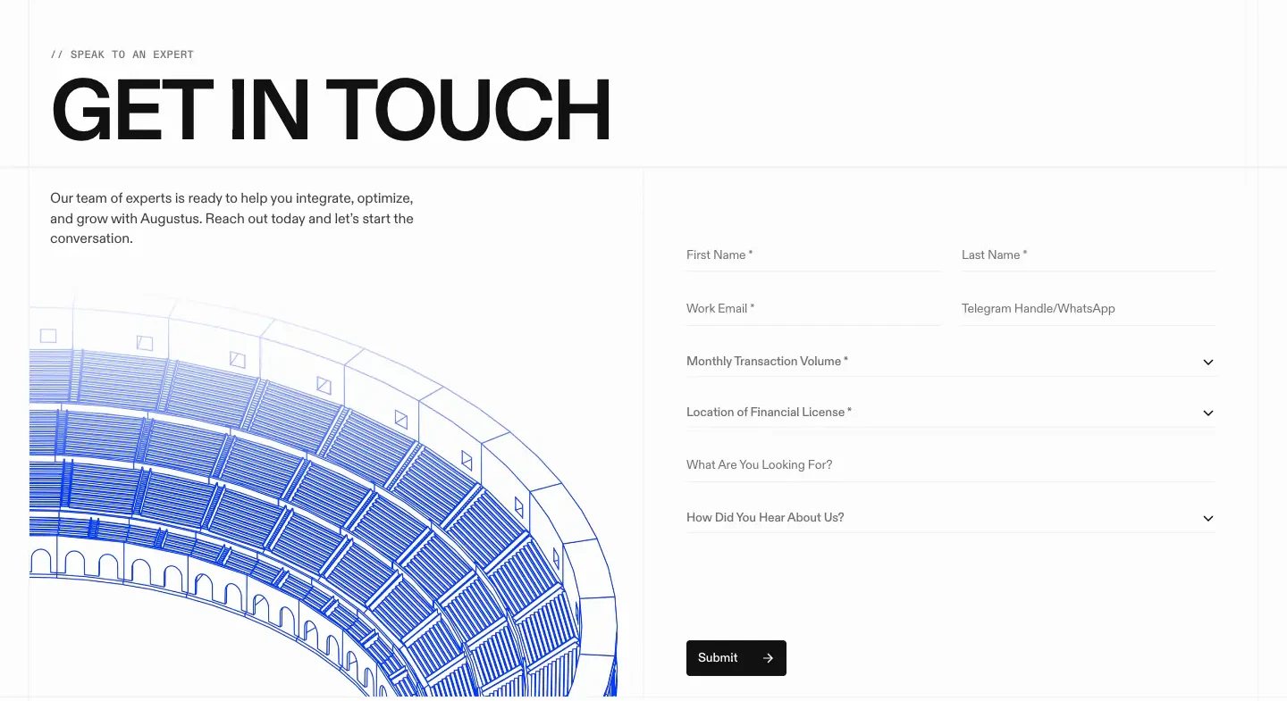Get in Touch Expert Contact Form Contact section from Augustus