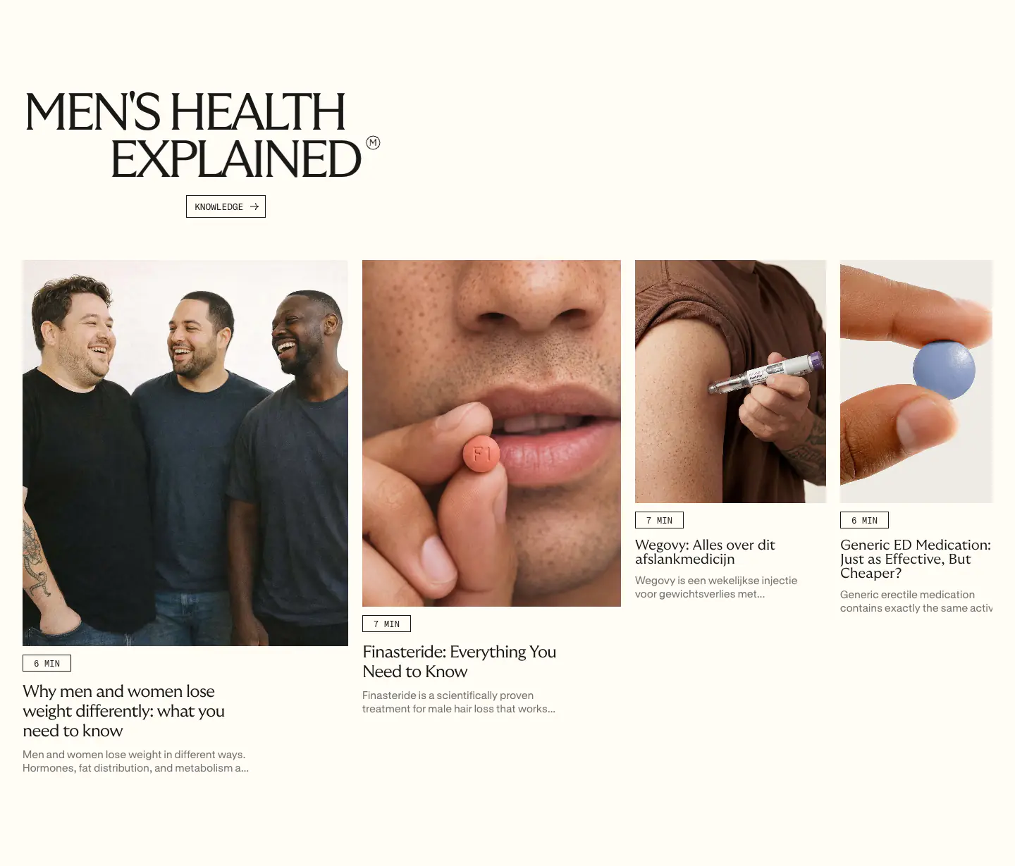 MEN'S HEALTH features section from Menkind