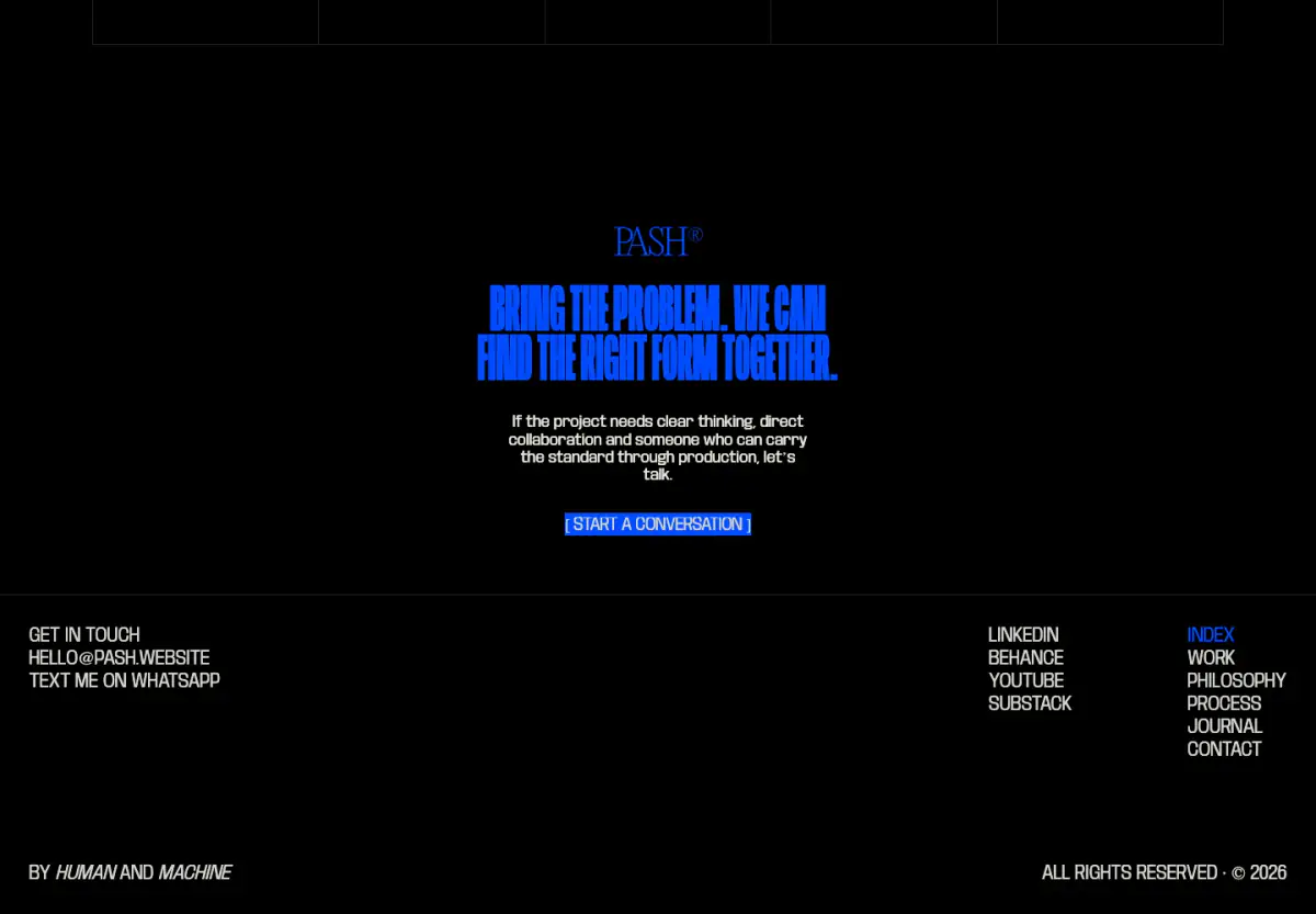 Pash Footer footer section from Pash