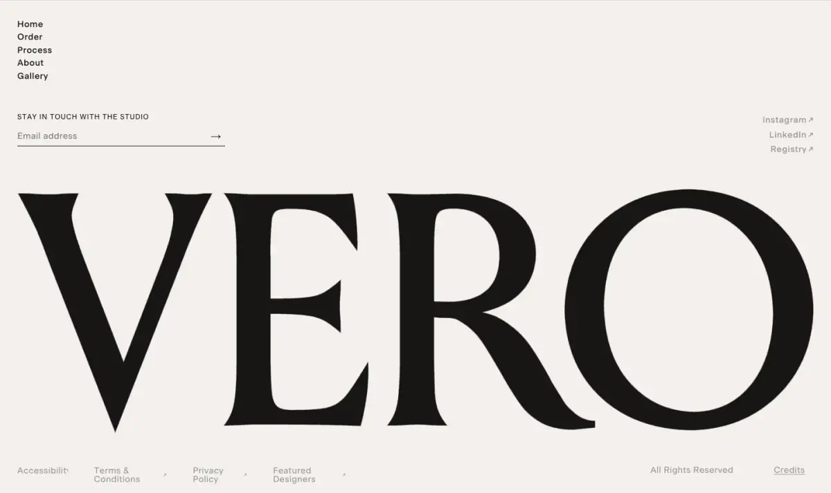 Vero Footer footer section from Vero