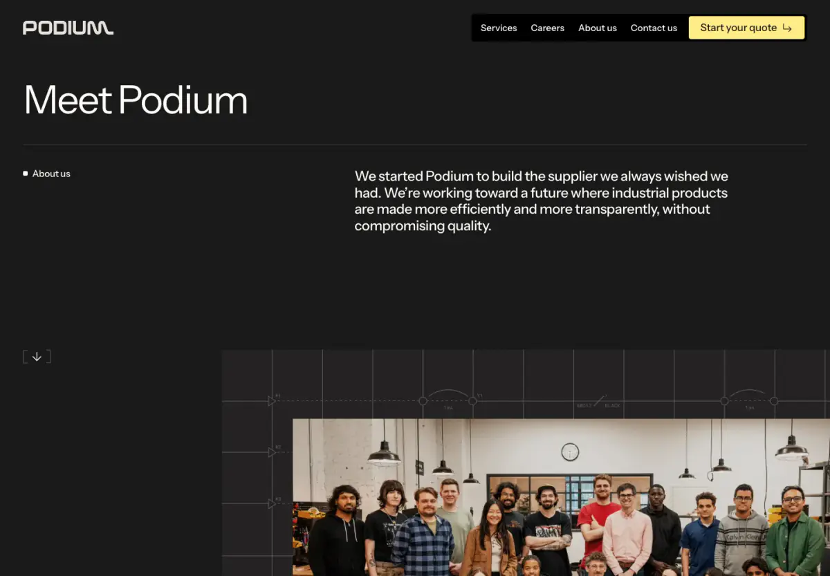 Meet Podium hero section from Podium Automation