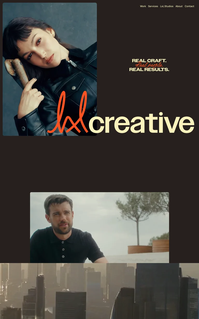 LxL Creative website design reference