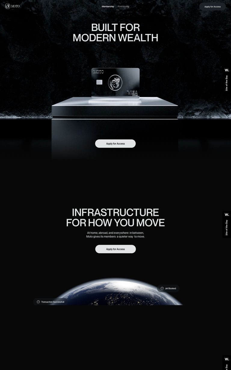 Moto Finance website design reference
